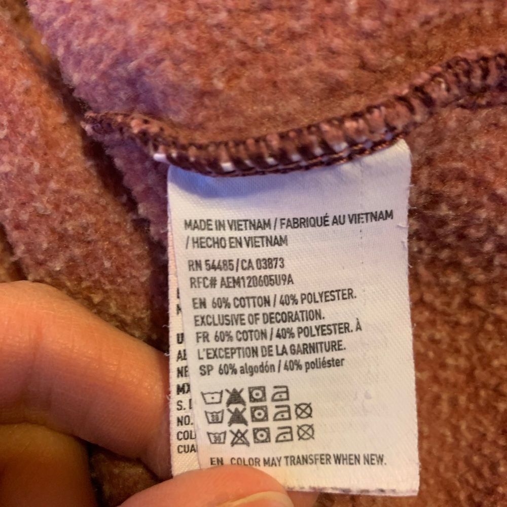 American Eagle Maroon Vintage Wash Fitted Hoodie Sweatshirt Small - Picture 9 of 10